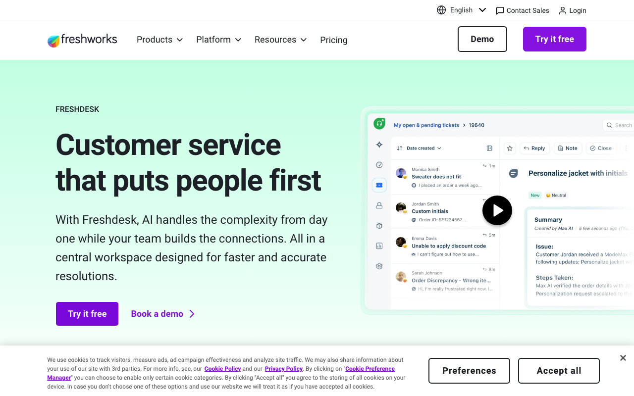 Freshdesk screenshot