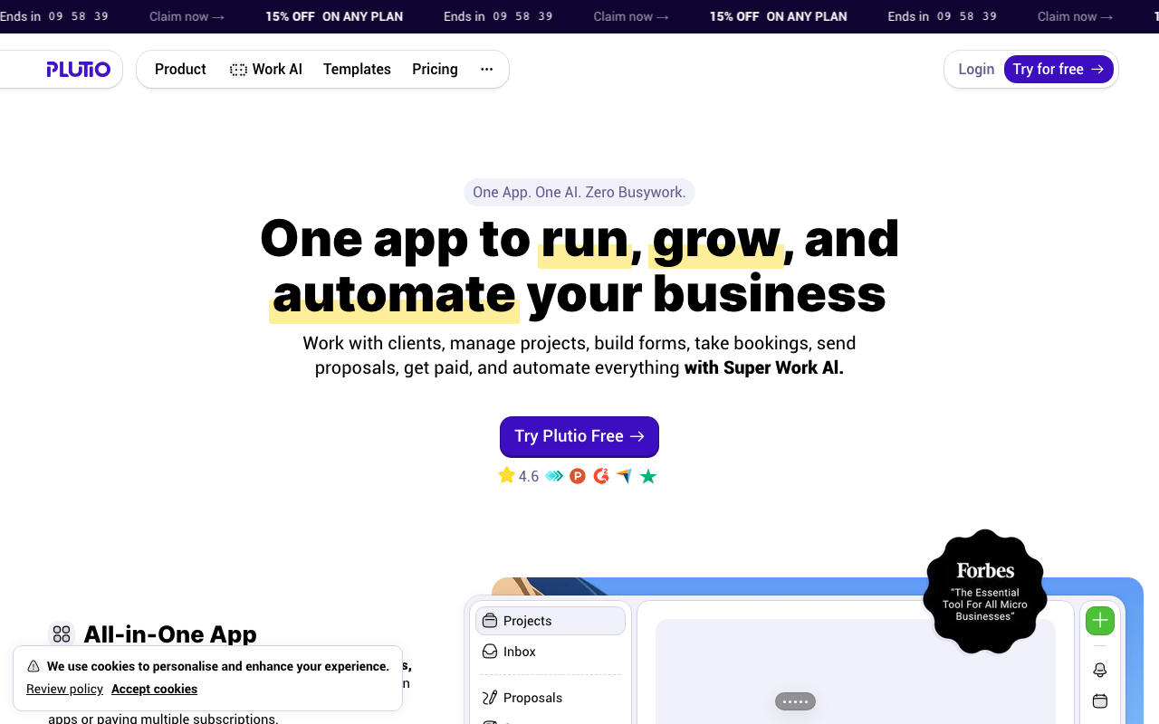 Plutio screenshot