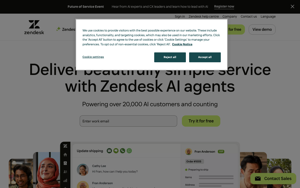 Zendesk screenshot